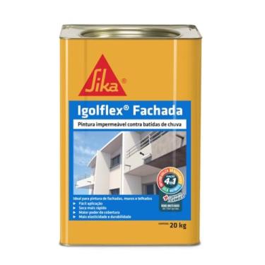 Imagem de SIKA Igolflex Fachada, Pintura impermeável e elástica - Aceita pigmentação, Branco, Balde 20kg