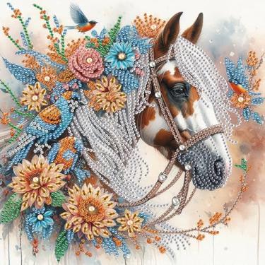 Imagem de TDFERAN 30 x 30 cm Perle Diamant a Coller Diamond Painting Chevaux Diamond Painting Stitch Peinture au Diamant de Petite Taille Animal Gemstone Puzzle Broderie Horse Kits Handmade Work