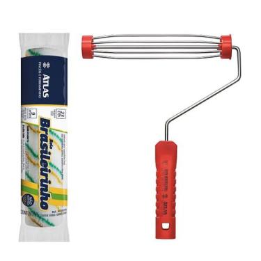 Imagem de Kit garfo gaiola + rolo brasileirinho 23cm atlas