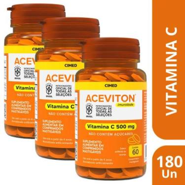 Imagem de Kit 3Un Vitamina C Aceviton Imunidade 60 Comprimidos - Cimed