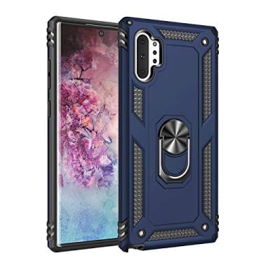 Imagem de SORAKA Capa para Samsung Galaxy Note10 Plus com suporte de anel capa armadura para Samsung Galaxy Note10 Plus 5G capa traseira de policarbonato rígido com placa de metal para telefone magnético