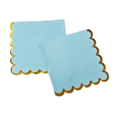 Imagem de 50 guardanapos de jantar de luxo com bordas recortadas de folha dourada guardanapo de coquetel descartável premium de 25 x 25 cm, papel elegante para casamentos, festas de aniversário, chás de bebê