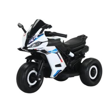 Imagem de Moto Elétrica Infantil Mini 3 Rodas Frente/Ré Maxi Toys, Branco