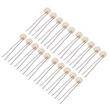 Imagem de uxcell 20 peças de discos piezoelétricos 20 mm acústico captador transdutor microfones trigger buzzer bateria guitarra com revestimento de alumínio