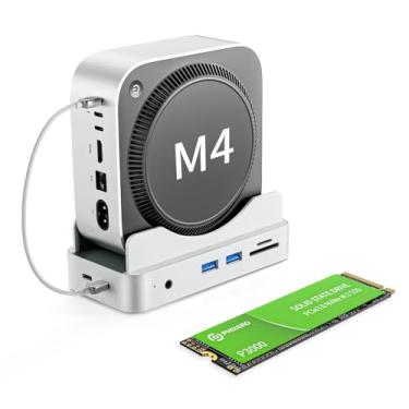 Imagem de Phixero (Armazenamento de 2 TB) Mini Dock M4 Mac, design unibody de alumínio, hub 6 em 1, USB-A de 10 Gbps, leitor SD/TF, design que economiza espaço, SSD não removível