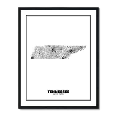 Imagem de Susie Arts Pôster de impressão artística de mapa de rua abstrato do estado do Tennessee 28 x 35,5 cm, decoração de parede, casa, escritório, escola, sds040
