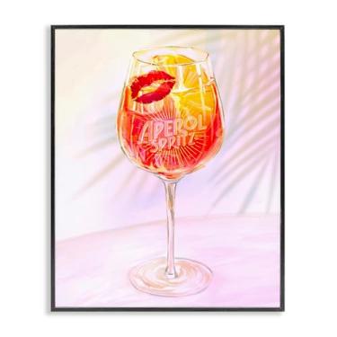 Imagem de Stupell Industries Arte giclée emoldurada preta retrô e tropical Aperol Spritz, design de Ziwei Li, 76 x 61 cm