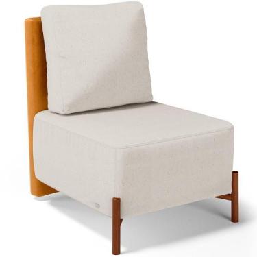 Imagem de Poltrona Decorativa Living Pés Madeira Hungria L02 material sintético 