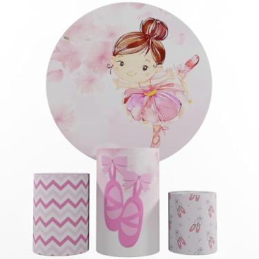 Imagem de Kit Decoração Festa, Painel Bailarina + Trio Capas De Cilindros (Color 03)