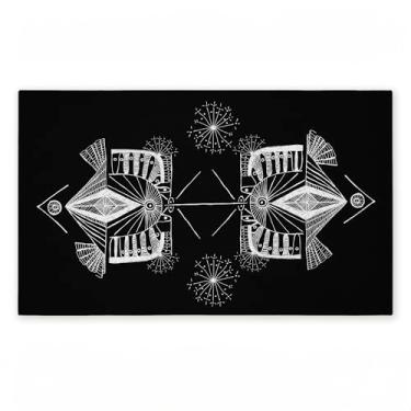 Imagem de Stupell Industries Tapete de porta não tecido estampado com elementos fractais geométricos, design por El Perkin