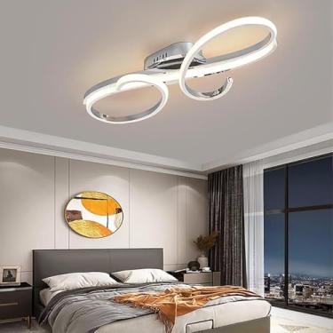 Imagem de Lâmpada De Teto Moderna Led Regulável Com Controle Remoto Sala De Jantar Pingente Iluminação Criativa Para Quarto, Lâmpadas De Cozinha, Chrome, L60cm