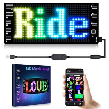 Imagem de GOTUS Sinais de luz para carro, placa de LED para táxi online, sinal digital programável, controle por aplicativo Bluetooth, animações de design DIY, texto