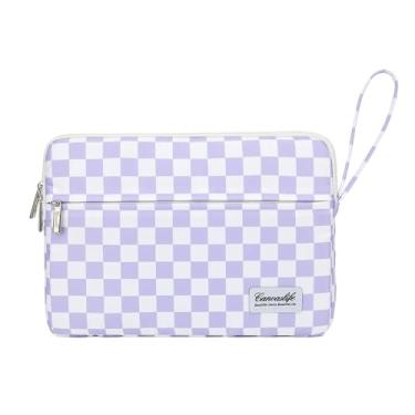 Imagem de Capa para notebook de 15,6 polegadas, à prova d'água e à prova de choque, pode ser usada para cobrir capas de carrinho de compras. O notebook é compatível com Lenovo, ASUS e HP (xadrez roxo)