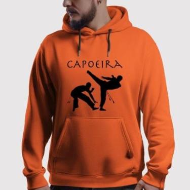 Imagem de Blusa de Moletom Flanelada Canguru Com Capuz Estampada Capoeira-Masculino