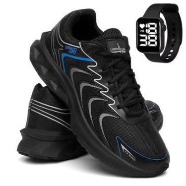 Imagem de Kit Tênis Masculino Esporte Para Corrida e Caminhada Treino e Relógio-Masculino