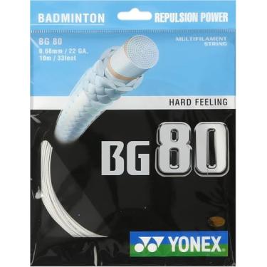 Imagem de YONEX Conjunto de cordas de badminton BG-80 (branco)