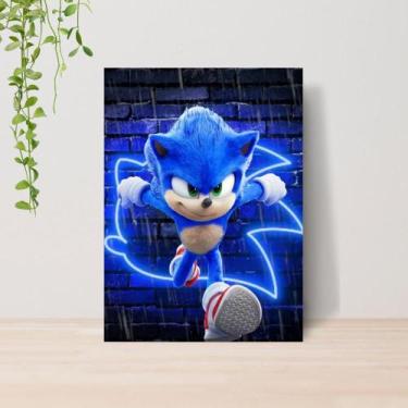 Imagem de Quadro Decorativo Sonic Infantil A4  Placa MDF 02 - Lomi Art