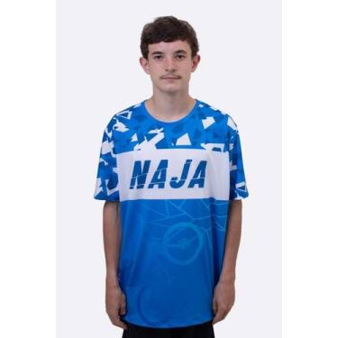 Imagem de Camiseta Masculina HUPI Naja Azul/Branco, G, Azul, Branco