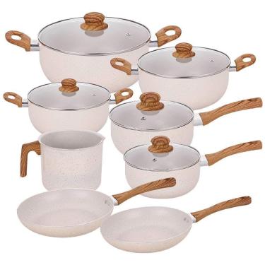 Imagem de Jogo Panelas Antiaderente Revestimento Cerâmica Vanilla