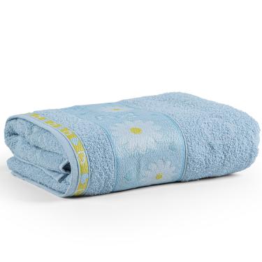 Imagem de Toalha de Banho Avulsa Minimi Infantil 100% Algodão - 1,15m x 75cm - Margarida - Azul