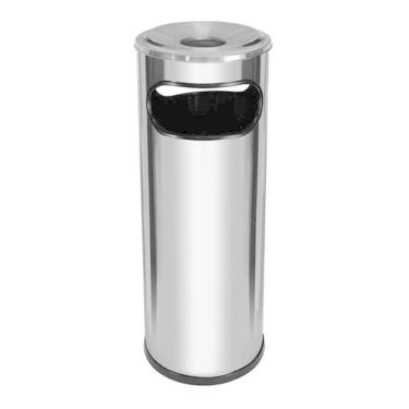 Imagem de Cinzeiro Lixeira Em Aço Inox Com Aro Em Aluminio 30L