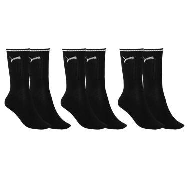Imagem de Kit 3 Pares de Meia Puma Esportiva Cano Longo Masculina - Preto