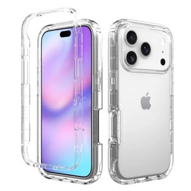Imagem de Eilkmcre Capa para iPhone X7 Pro, capa de celular para iPhone X7 Pro 5G com protetor de tela integrado, capa traseira transparente e fina, à prova de choque, resistente, resistente, capa protetora de
