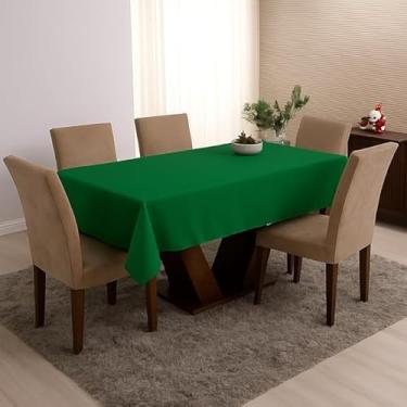 Imagem de Toalha de Mesa Retangular Oxford Lisa 10 Lugares 3,00x1,40m – Ideal para Natal, Ano Novo e Festas - Verde