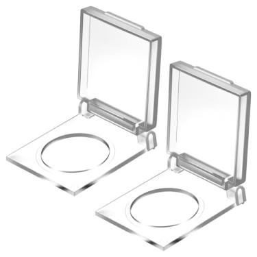 Imagem de 2 peças de capa de interruptor de luz autoadesiva, acessórios de arte de diamante, capa de botão Power Pad capa de botão transparente de toque push start protetor para bloco de luz, mesa, caixa de luz