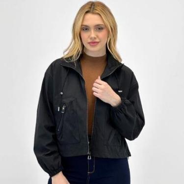 Imagem de Jaqueta Pacific Blue Tecido Bomber Curta Oversized Feminina-Feminino