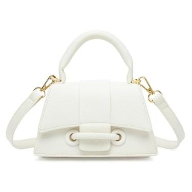 Imagem de Bolsa de ombro feminina, bolsa quadrada elegante com grande capacidade para uso diário e casual, Branco, Bolsas de mão