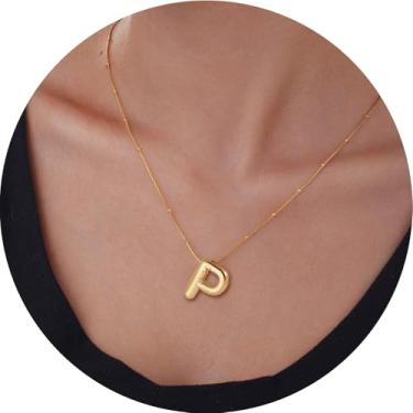 Imagem de Colar com pingente de letra inicial 3D, aço inoxidável, pingente de alfabeto personalizado para uso diário e, F, Aço inoxidável, Sem Pedra Preciosa