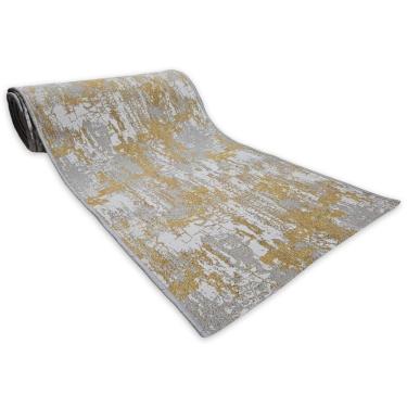 Imagem de Tapete Passadeira Pratik Antiderrapante Gigante 0,66x4,00 Mármore Ocre