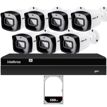 Imagem de Kit CFTV 7 Câmeras IP Intelbras NVD 1408P HD 500GB