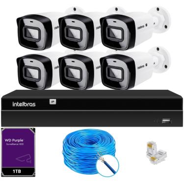 Imagem de Kit 6 câmeras IP Vipc 1230B Intelbras NVD 1408P HD 1TB Purple