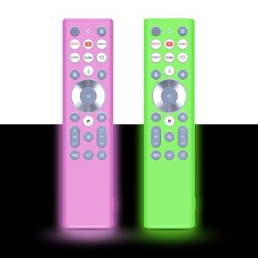 Imagem de [Pacote com 2] Capa protetora para controle remoto de voz Hisense ERF6A80 ERF6G80H ERF6F80H, capa de silicone adequada para Hisense U6 U7 U8 U9 Series 4K Google Smart TV 2024, capa protetora de