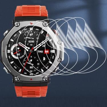 Imagem de 5 peças de protetor de tela transparente para relógio inteligente Huami Amazfit T REX 3 acessórios películas de hidrogel de proteção macia e filme temperado (filmes de hidrogel)