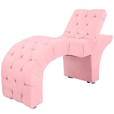 Imagem de Maca Capitone Reclinável Estofada Para Estetica Facial Sombrancelha E Cílios Suede Yasmim Cor Rosa Bebe