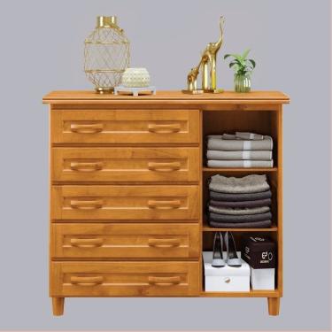 Imagem de Cômoda Sapateira 5 Gavetas e Porta em Madeira para Quarto - Cavazotto