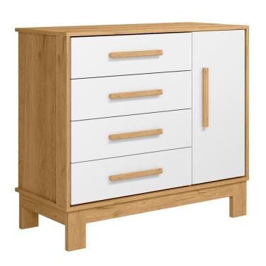 Imagem de Cômoda Com Sapateira Infantil Q Encanto Slim Freijó-branco - Qmovi