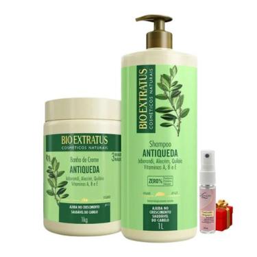 Imagem de kit 1 Shampoo 1 Banho creme Jaborandi 1 L Bio Extratus + Presente Lour