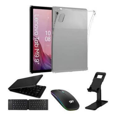 Imagem de Kit Capa + Teclado Mouse + Suporte Para Lenovo Tab M9 - Generico, Sort