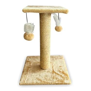 Imagem de Arranhador Para Gatos Com Poste De Sisal E Bolinha(Quadrado Bege)