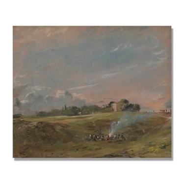Imagem de NHLDZYH Arte de parede John Constable, (paisagem 10), pôster de pinturas famosas, decoração de parede com impressão de imagem retrô romantismo. Apenas tela de 60 x 72 cm - 23,6 x 28,3 pol