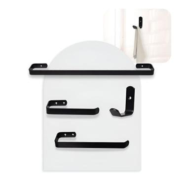 Imagem de Kit Acessórios Para Banheiro Luxo 4 Peças Preto Fosco - BNP UTILIDADES