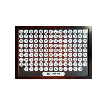 Imagem de Cofre de Madeira Desafio Woodbox Cofrinho Metodo Japones para Guardar Dinheiro até 10K (R$1.000,00)