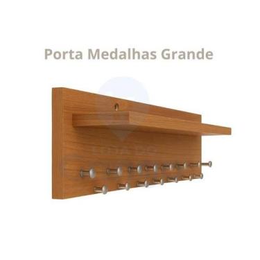 Imagem de Porta Medalhas com Prateleira MDF - com kit fixação. - A Loja do Gring