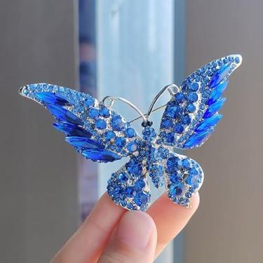 Imagem de Broche de borboleta elegante broche de lapela de strass distintivo delicado joias de casamento acessórios de terno para o dia a dia, 1 count (pack of 1), Liga de aço, Zircônia cúbica