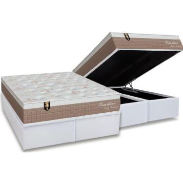 Imagem de Conjunto Box Baú King: Colchão Espuma Orthoflex Molas Ensacadas Masterpocket Sensitive + Base Crc Courano White(193x203)