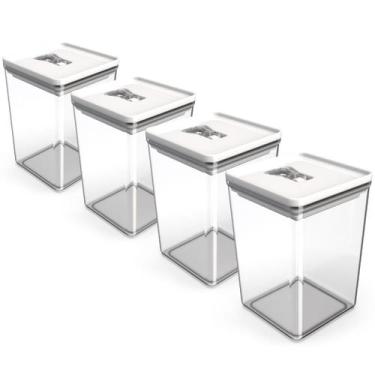 Imagem de Kit Pote Mantimento Hermético 4 Peças 1,5L Organizador Cozinha Dispens